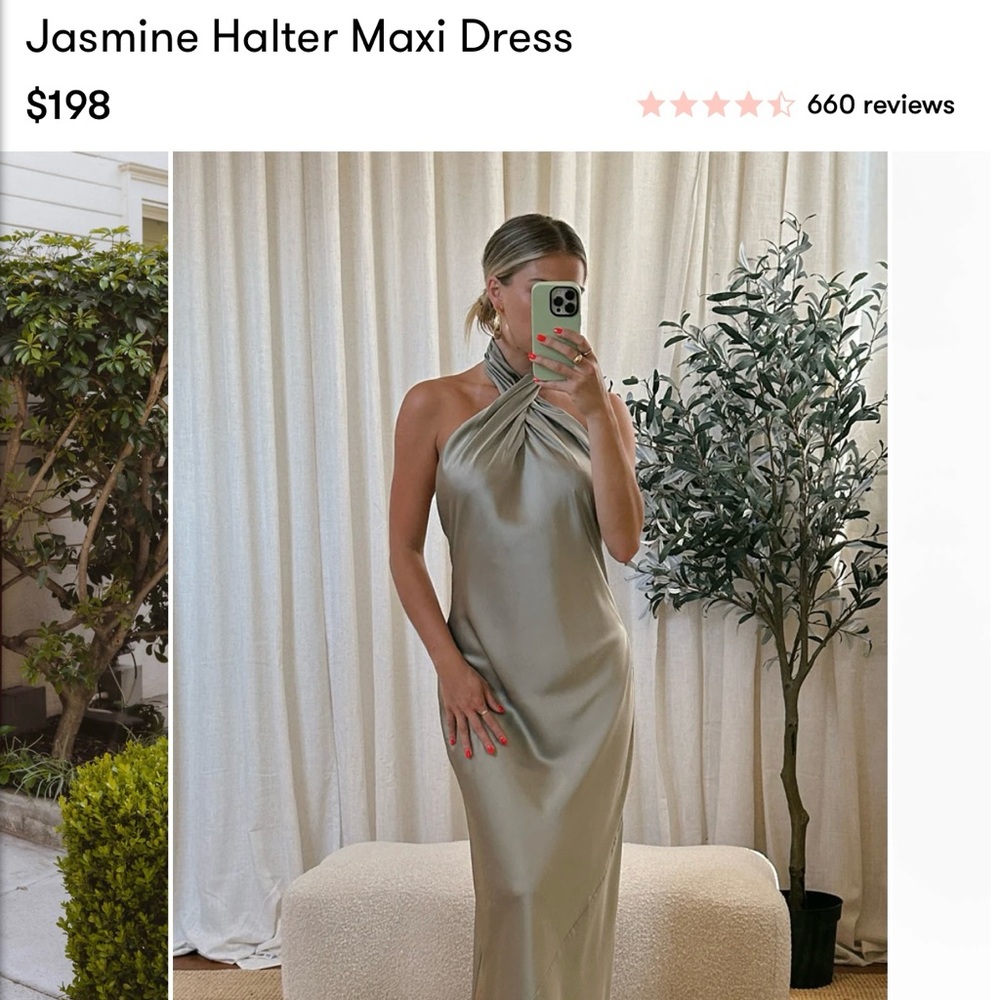 Green Halter Sleeveless Maxi Gown